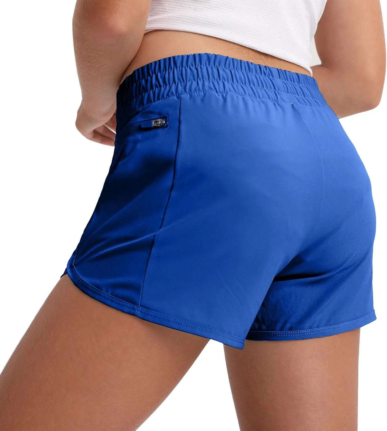 Aurefin Girls Athletic Shorts with Zip Pockets, Teen Kids Quick Dry Running Shorts Lightweight Workout Sports Active shorts