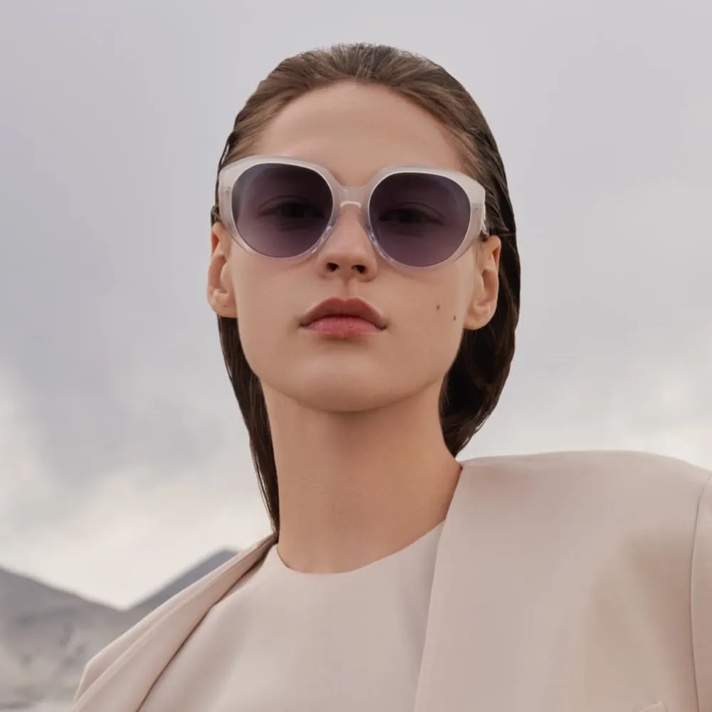 BOLON Women Lady Trendy Elegant Round Polarized Sunglasses BL3130 Ginza 55mm, Exclusive Eyewear Brand of EssilorLuxottica