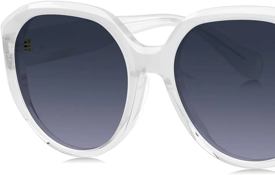 BOLON Women Lady Trendy Elegant Round Polarized Sunglasses BL3130 Ginza 55mm, Exclusive Eyewear Brand of EssilorLuxottica