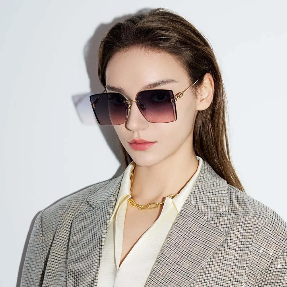 BOLON Women Trendy Elegant Oversized Square Sunglasses, Exclusive Eyewear Brand of EssilorLuxottica