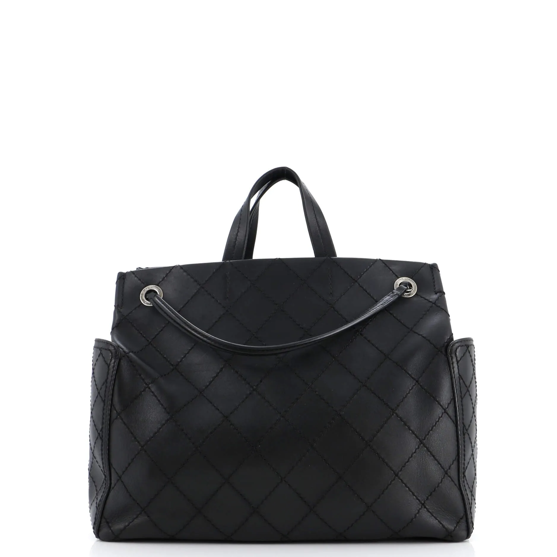 Chanel Cc Pocket Tote Quilted Calfskin