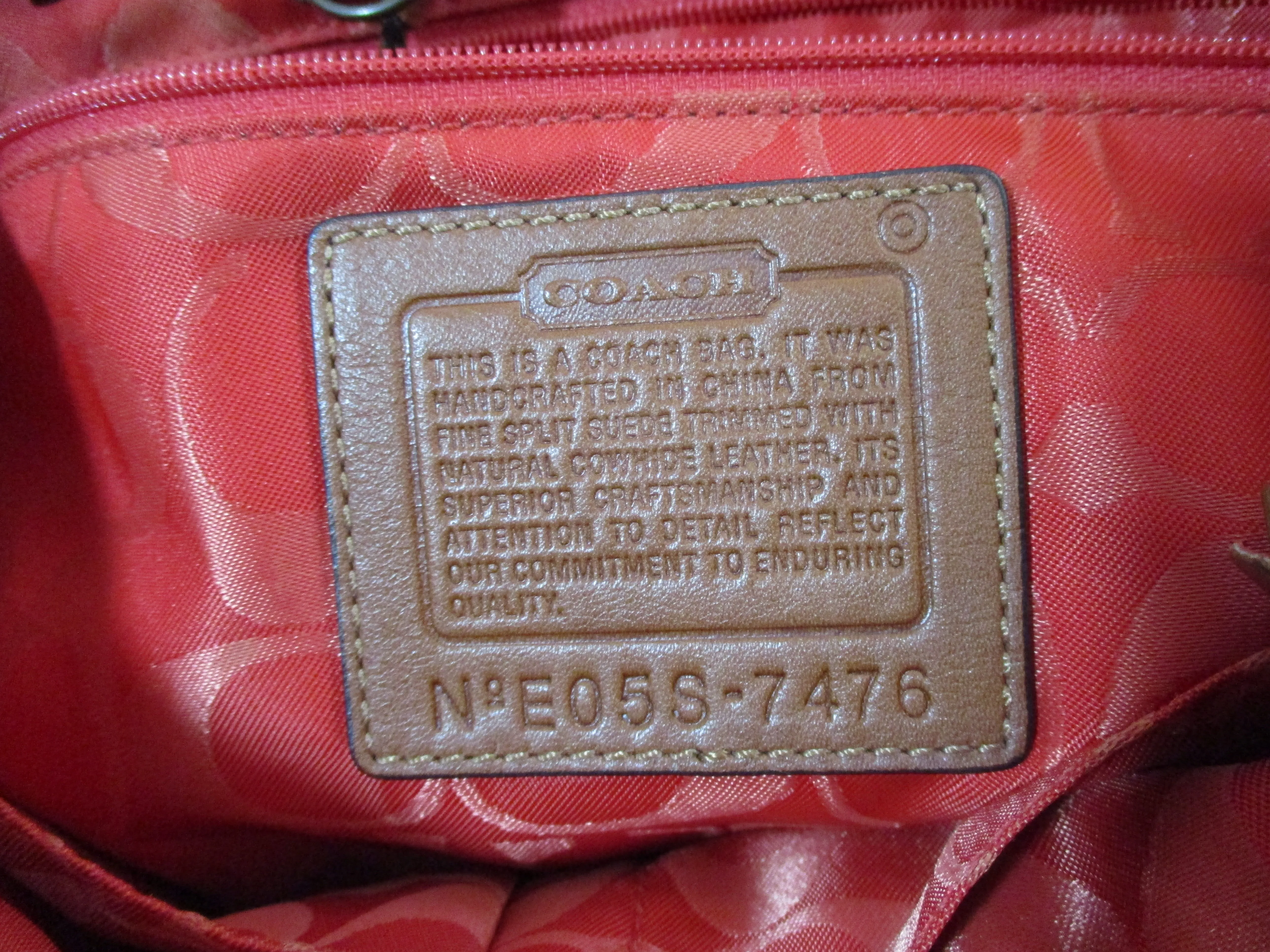 COACH 7476 HAMPTON TASSEL Tote Shoulder Bag Purse CAMEL