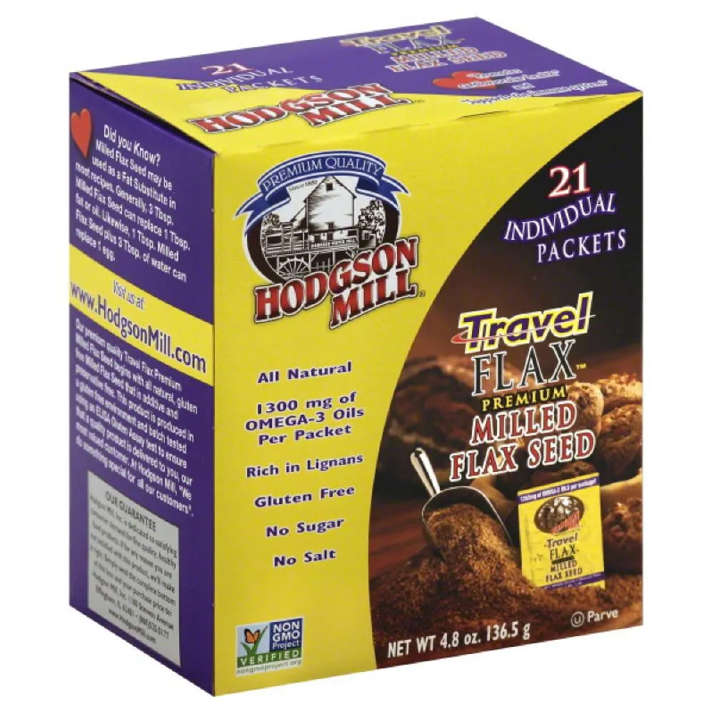 Hodgson Mill Packets Travel Flax Premium Milled Flax Seed, 0.23 Oz (Pack of 6)