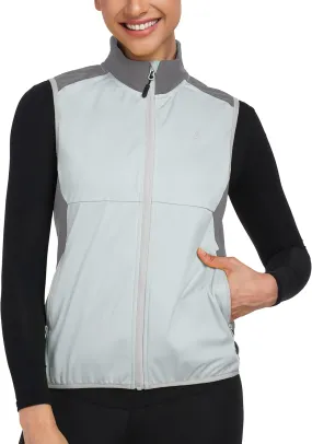 Little Donkey Andy Windproof Sleeveless Vest Jacket for Women, Water-Repellent Stretch Sports Vest for Cycling, Running