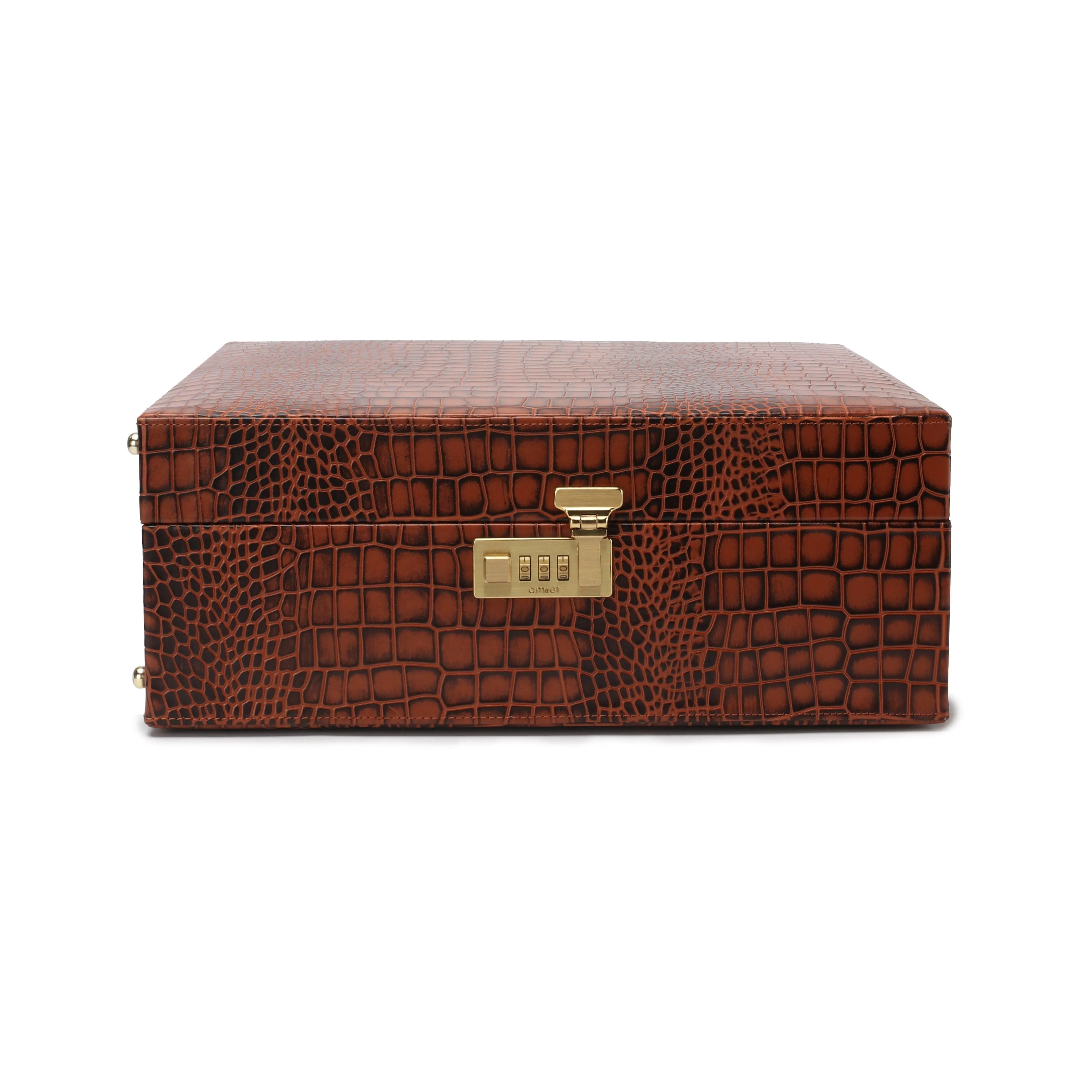 Luxury Corporate Diwali Gift | Briefcase Portable Bar Box | Premium Diwali Gift | Portable Bar Tools Set - Brown Leather