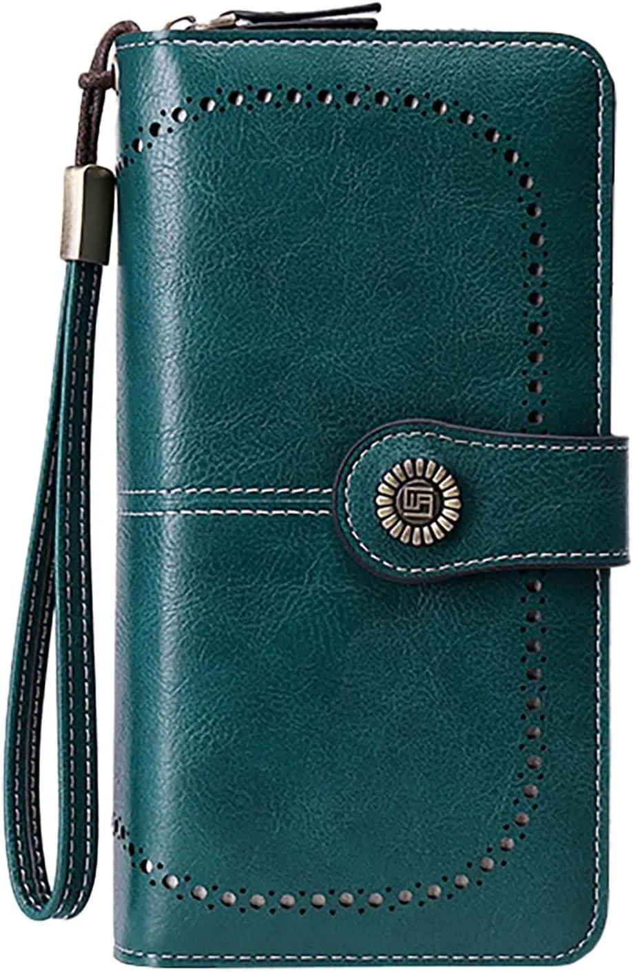 Rfid Wallet Women,Leather Zip Around Rfid Blocking Large Capacity Bifold Black Wallet for Ladies Mom Girls Women
