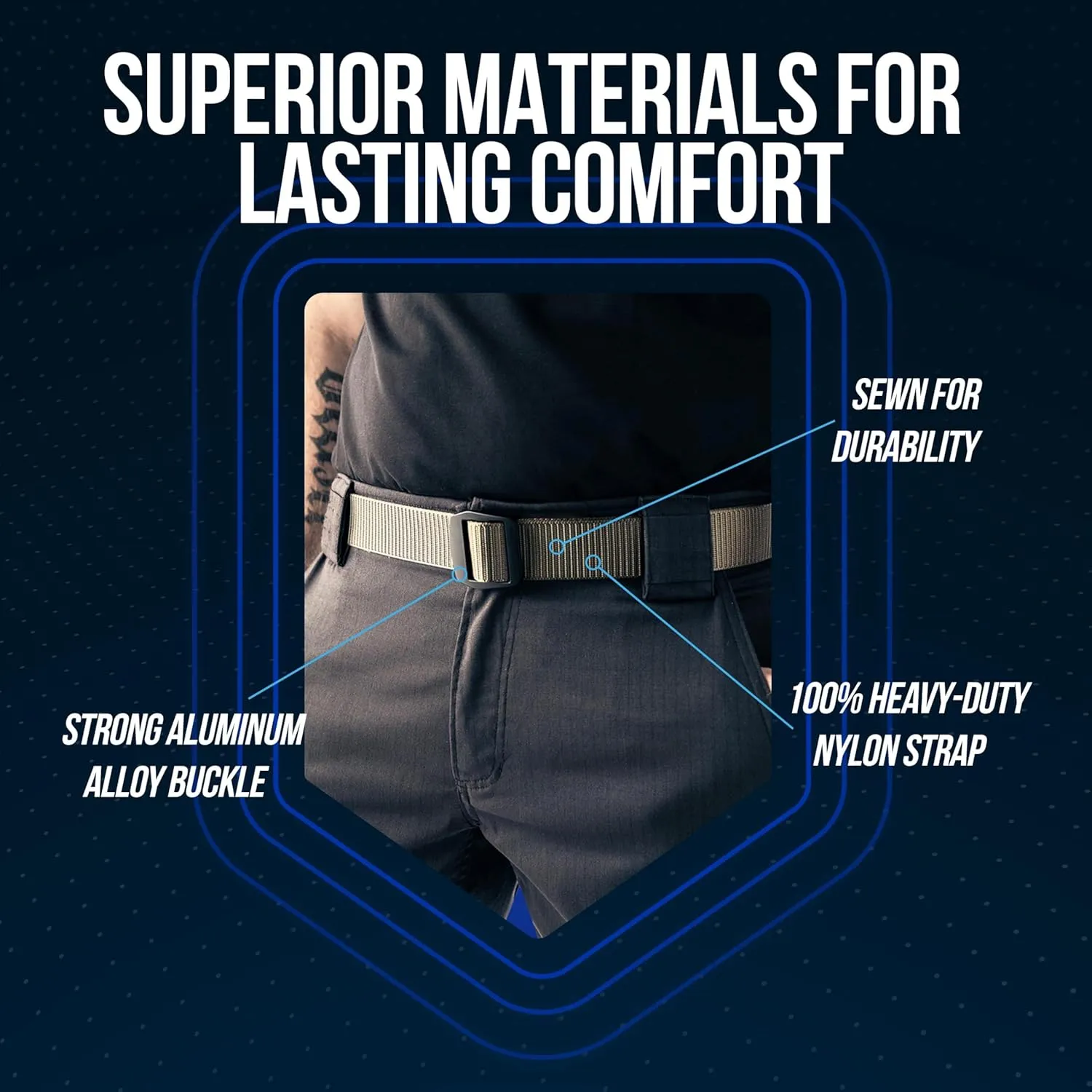 Shirt Stay Plus- Tactical Belt for Men Police and Military - Professional Grade Heavy Duty Tactical Gear