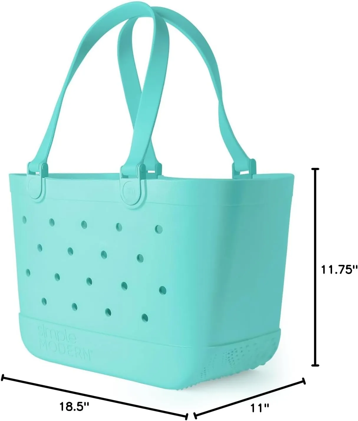 Simple Modern Large Beach Bag | Waterproof Getaway Rubber Tote with Zipper Pocket for Travel, Pool, Boat, Groceries, Sports | Ocean Water