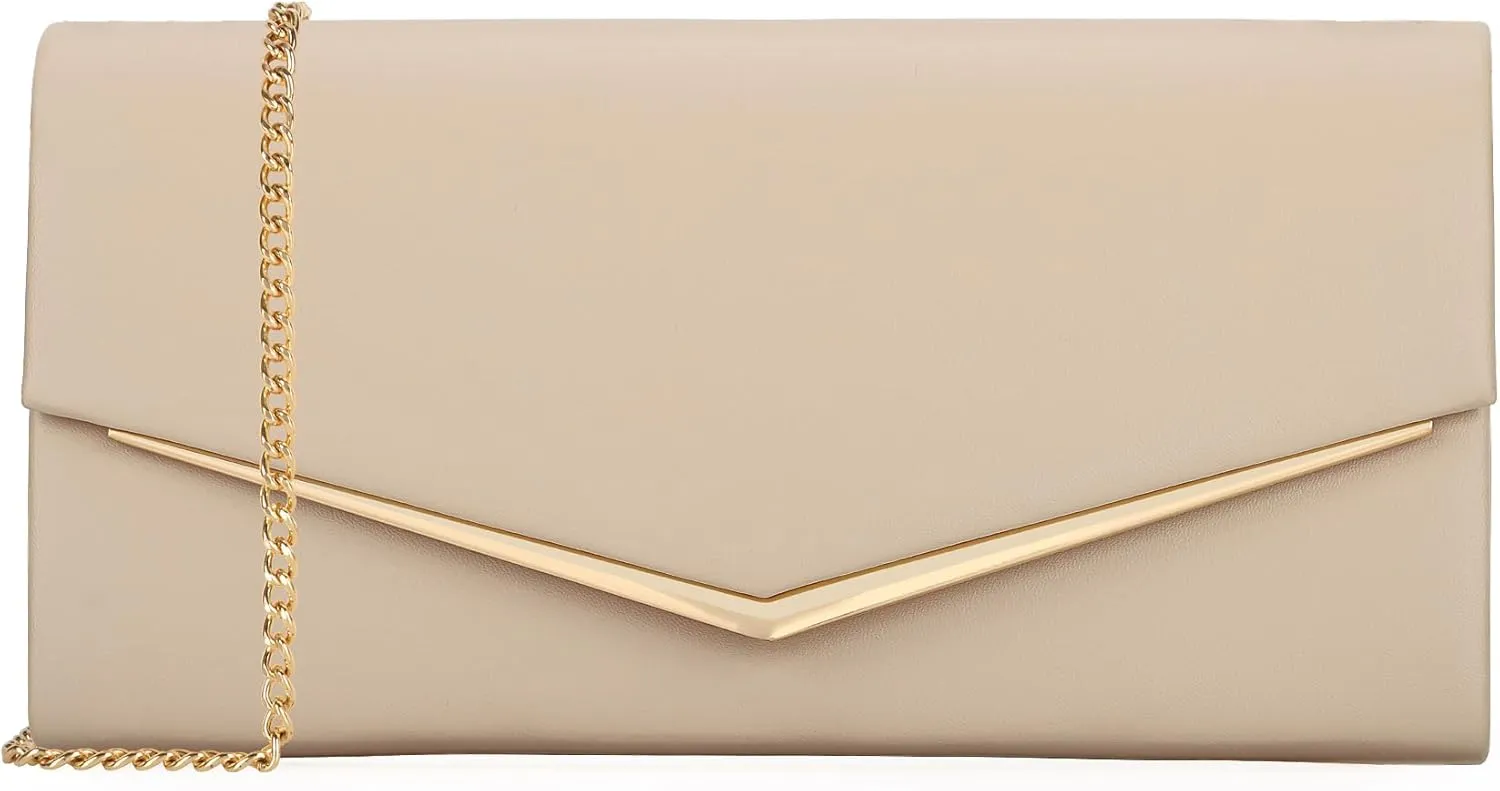 Women’s Evening Handbag Vegan Leather Ladies Envelope Clutch Classic Elegant Purse Bags